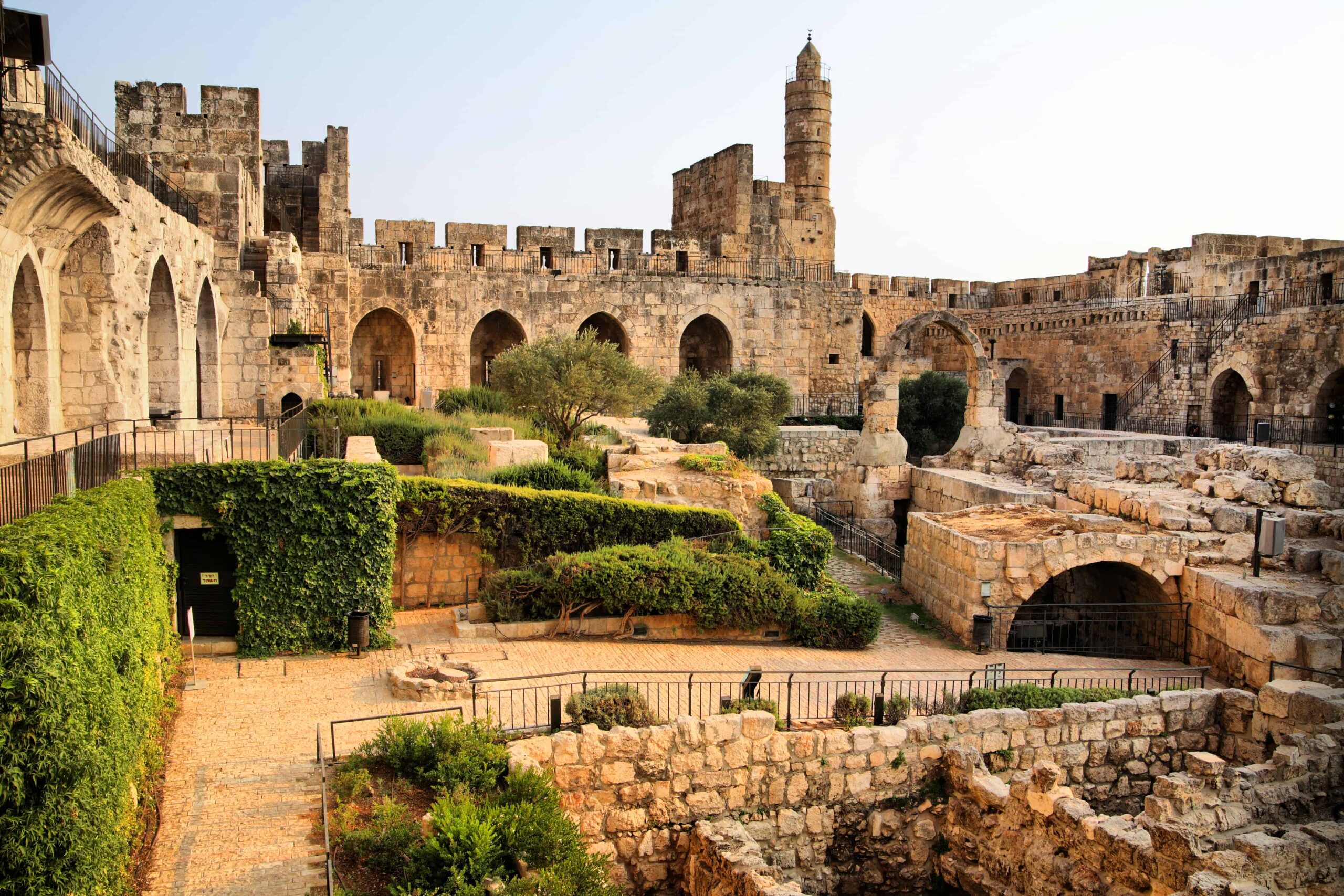 Panoramic view of Jerusalem Old City with golden Dome of the Rock
