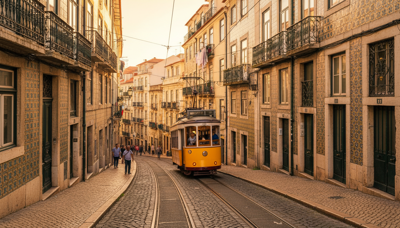 Portugal — Lisbon waterfront and historic streets